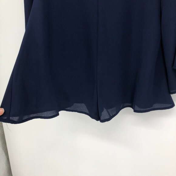 WYLDR Navy Hope So Romper diamond cutout long bell sleeves size small - Picture 6 of 16